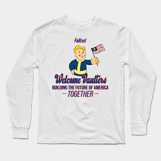 FALLOUT: WELCOME VAULTERS WHITE VERSION Long Sleeve T-Shirt